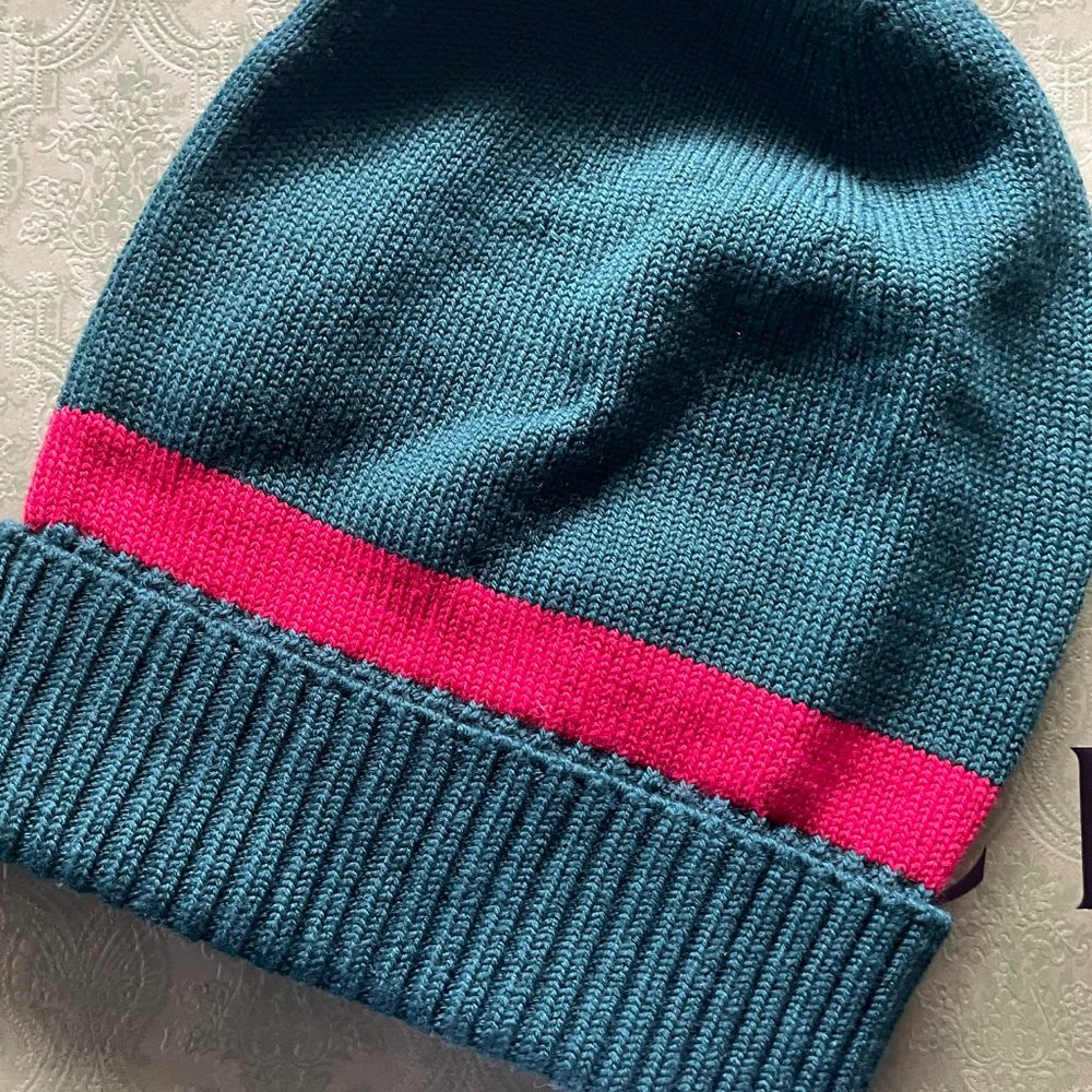 NWT GUCCI KNIT WOOL GREEN/RED BEANIE HAT MEDIUM (58 CM) - Picture 3 of 5